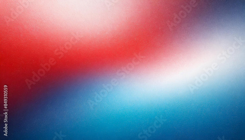 bright red white blue gradient abstract background, grainy noise texture, patriotic cinematic background for product presentation with copy space