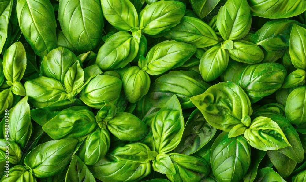 Basil leaves texture background Basil leaves texture background