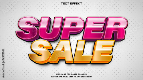 Editable text style effect - Super Sale text style.