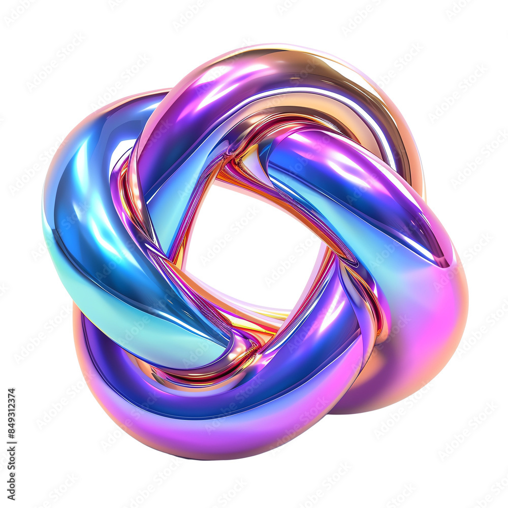Futuristic abstract 3D knot with shiny, metallic rainbow surface. Modern, vibrant, and colorful sculpture design for digital art and graphics. Futuristic abstract 3D knot with shiny, metallic rainbow surface. Modern, vibrant, and colorful sculpture design for digital art and graphics.