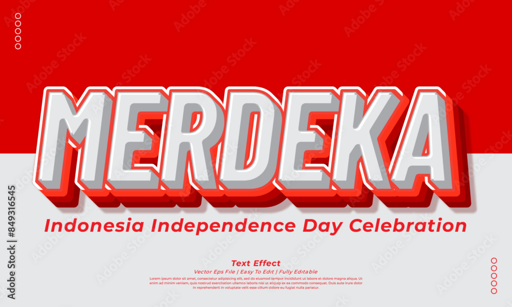 Merdeka indonesian independence day text effect