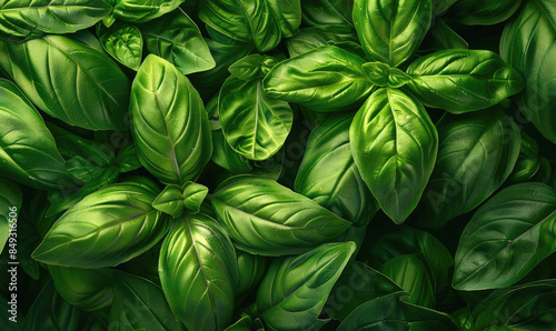 Basil leaves texture backgr...