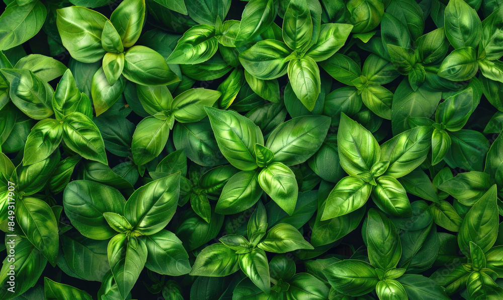 Basil leaves texture background Basil leaves texture background
