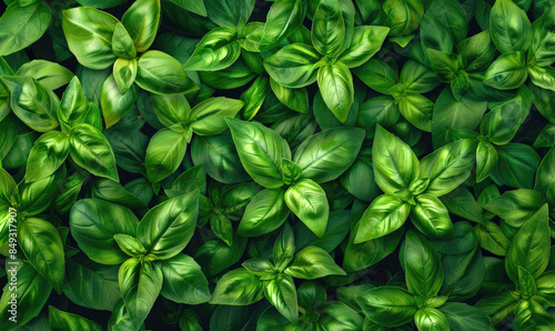 Basil leaves texture backgr...
