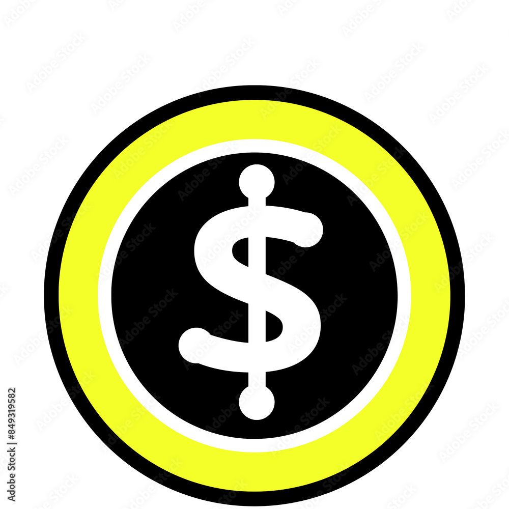 dollar icon on button dollar icon on button