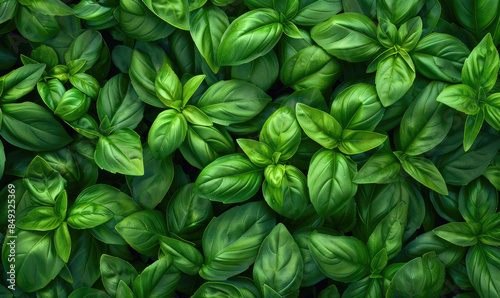 Basil leaves texture backgr...