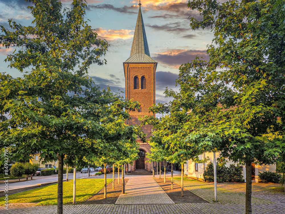 Architecture of the old town of Monheim am Rhein, Germany.