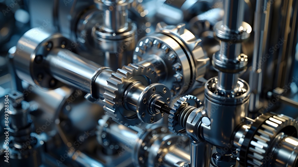 Intricate Mechanical Masterpiece Close up of Industrial Engineering Intricate Mechanical Masterpiece Close up of Industrial Engineering