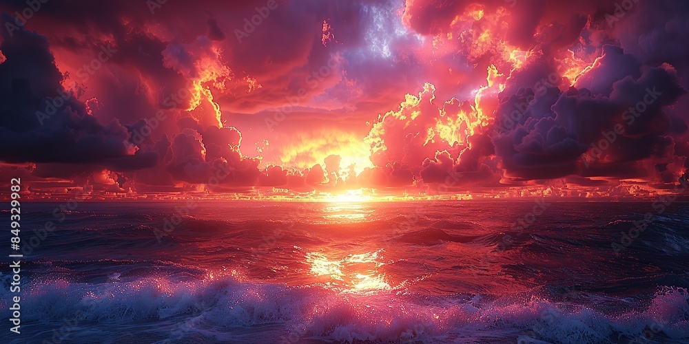 Fototapeta premium Dramatic Ocean Sunset