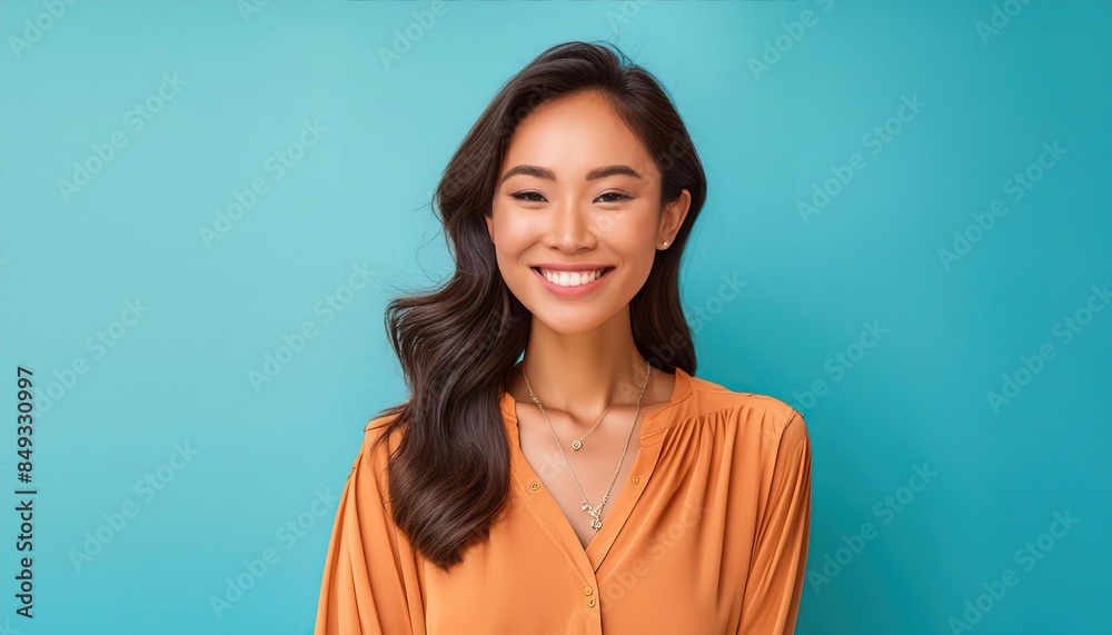 Obraz premium stylish woman against a vibrant background 