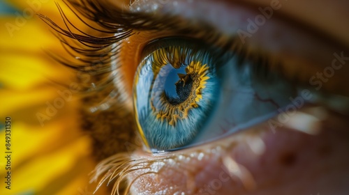 A close up of an eye