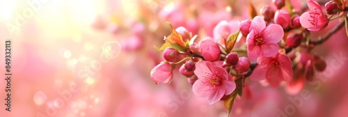 Cherry blossoms bloom in the Japanese summer.