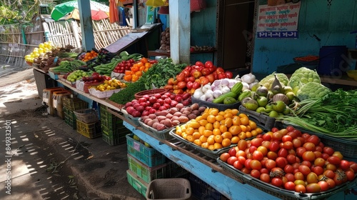 close-up of fresh vegetables on the counter. Selective focus