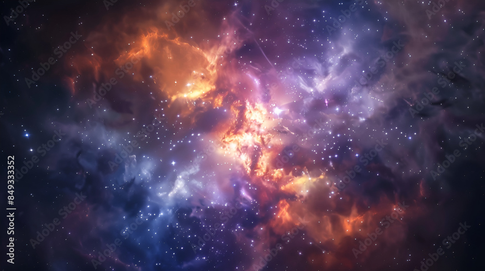 Fototapeta premium Colorful Space Galaxy Cloud Nebula with Starry Night Cosmos and Supernova