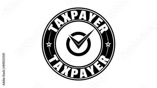 taxpayer stamp, black isolated silhouette