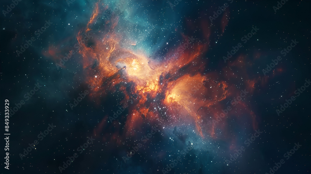 Fototapeta premium Colorful Space Galaxy Cloud Nebula with Starry Night Cosmos and Supernova