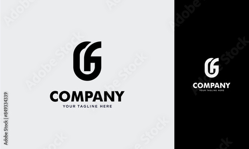 GF initial Letter Vector Logo Template