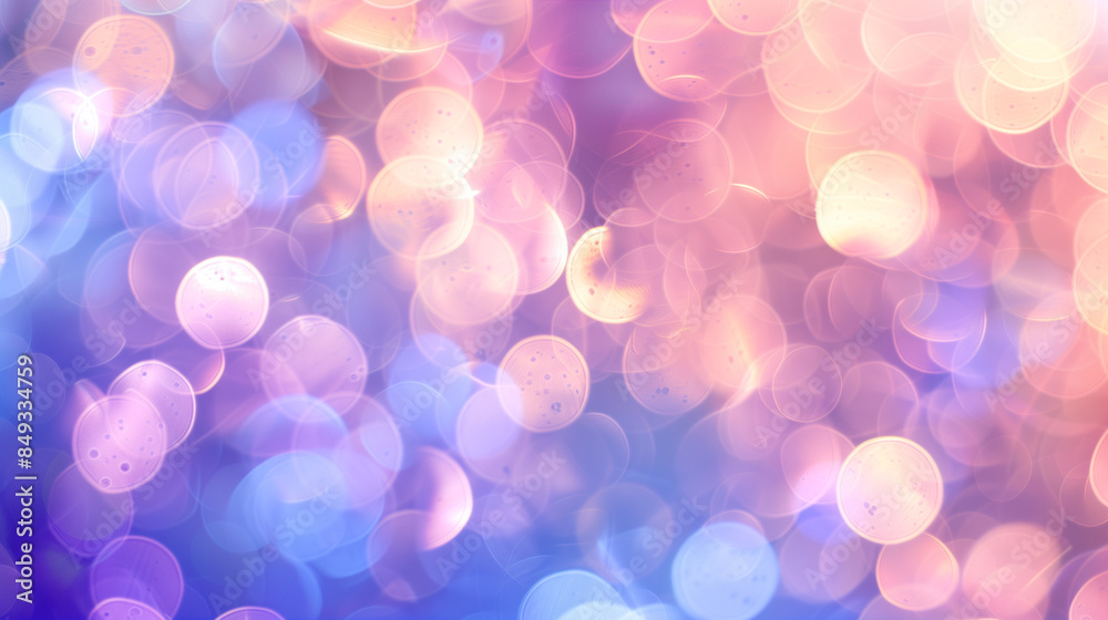 Abstract blurred colorful bokeh lights on a pastel gradient background