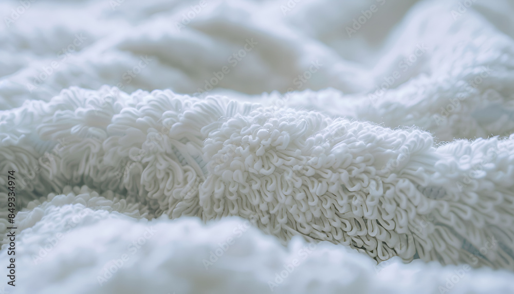 Fluffy and Absorbent This closeup image reveals the thick and fluffy nature of terry cloth Fluffy and Absorbent This closeup image reveals the thick and fluffy nature of terry cloth