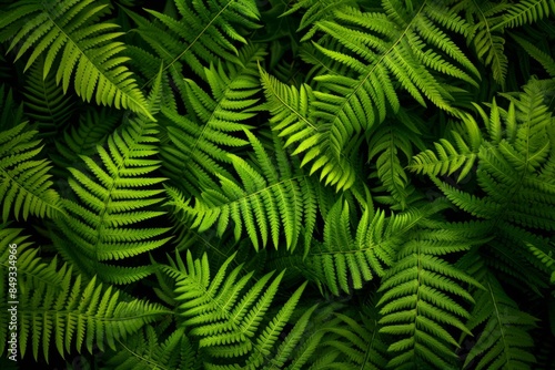 Tropical fern leaves, jungle leaves green pattern background.