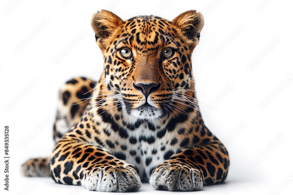Leopard isolated on white background Leopard isolated on white background