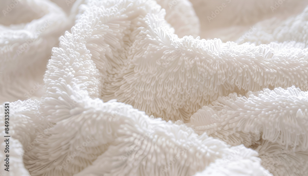 Fluffy and Absorbent This closeup image reveals the thick and fluffy nature of terry cloth Fluffy and Absorbent This closeup image reveals the thick and fluffy nature of terry cloth