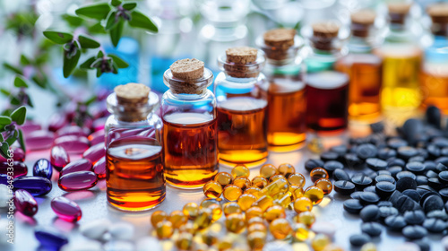 Pharmaceutical Compounds on White Background