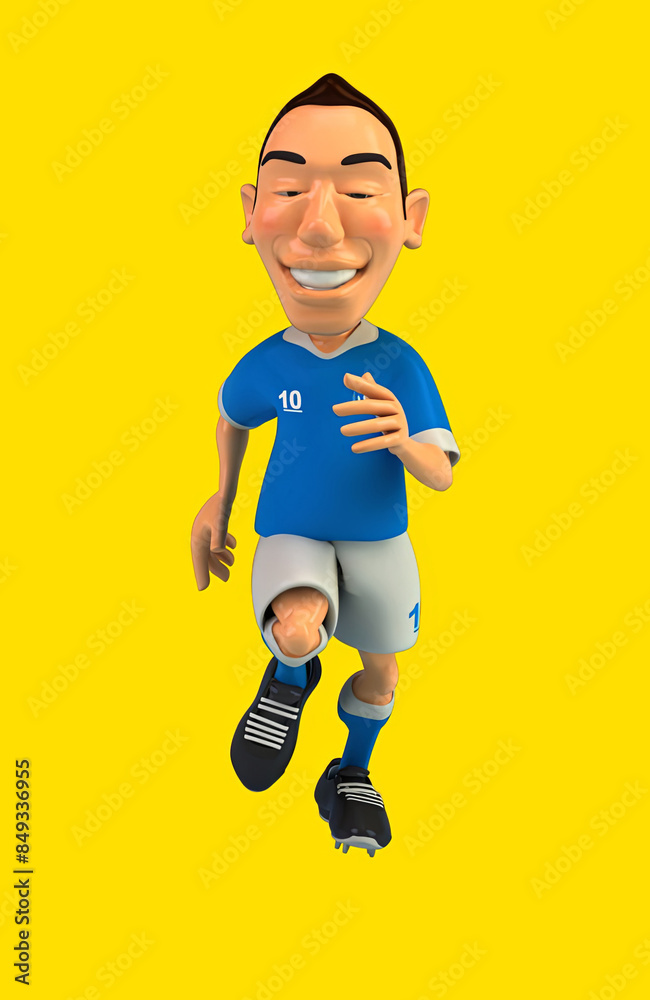 Fun 3D cartoon soccer player running Fun 3D cartoon soccer player running