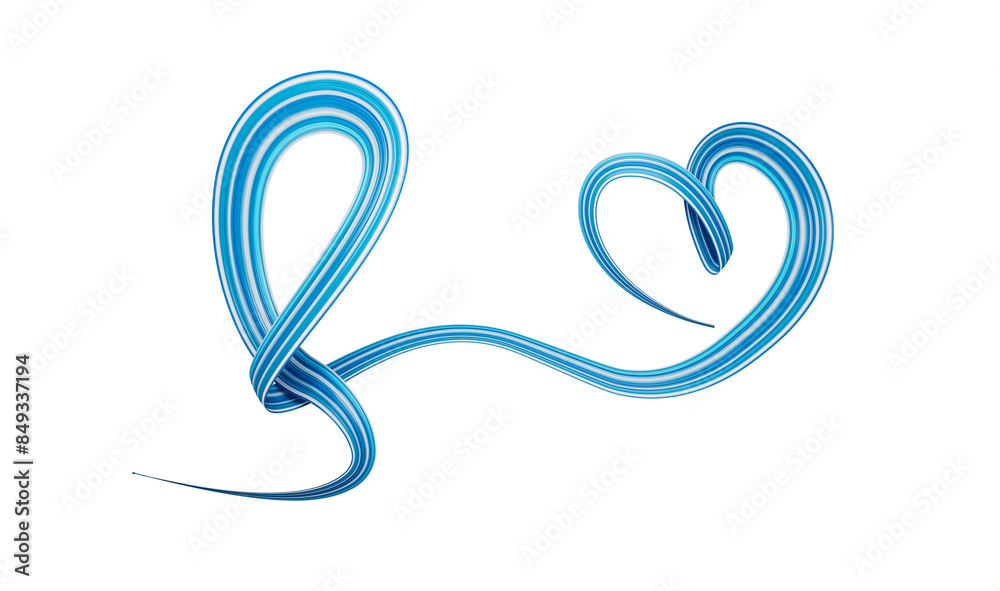Blue awareness ribbon with Heart shape on white background 3d illustration
Blue awareness ribbon with Heart shape on white background 3d illustration