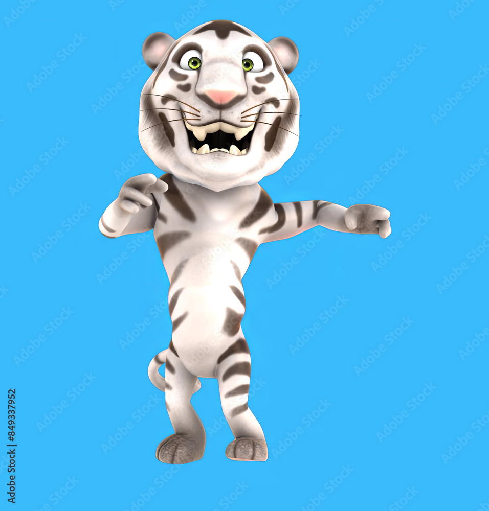 Fun 3D cartoon tiger dancing Fun 3D cartoon tiger dancing