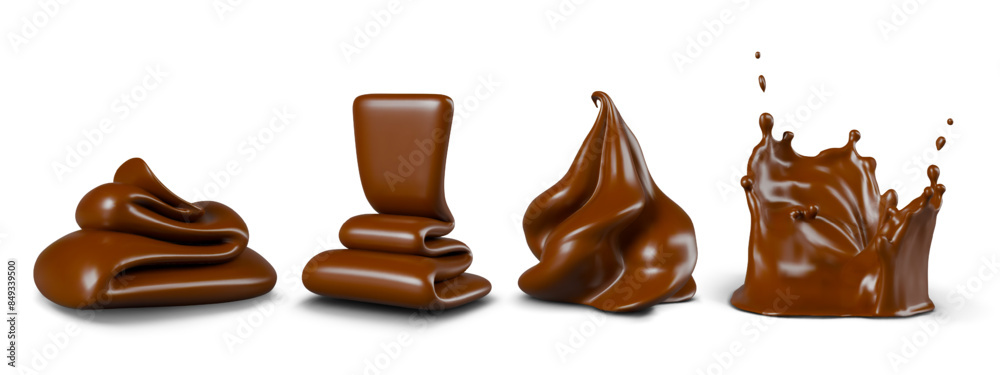 Whipped cream, dripping melted chocolate, butter, splash with drops Whipped cream, dripping melted chocolate, butter, splash with drops