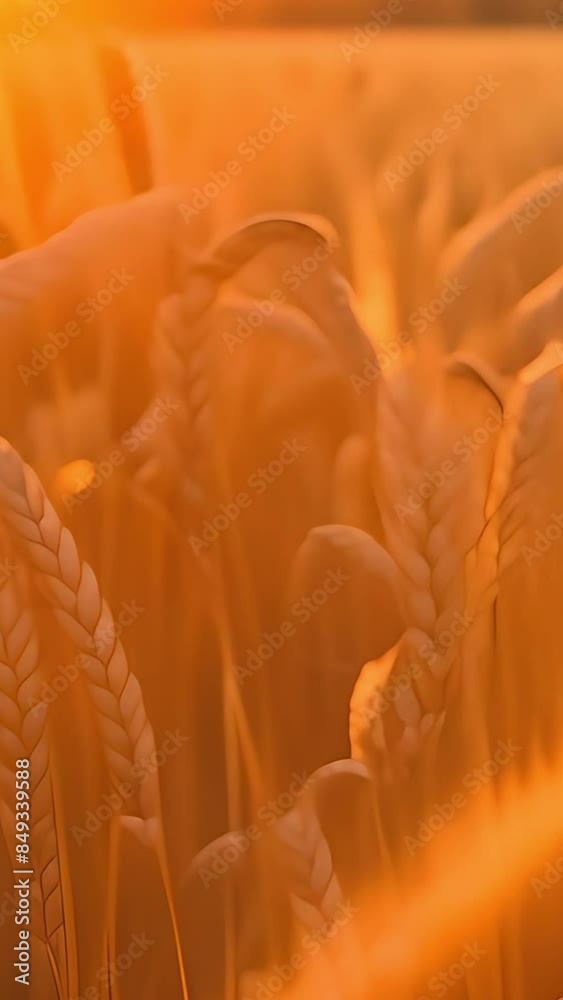 golden wheat field at sunset