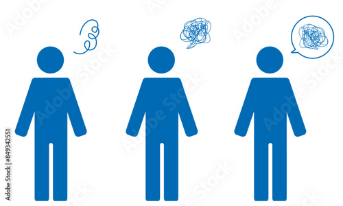 人物ピクトグラム　もやもやマーク　ポーズセット