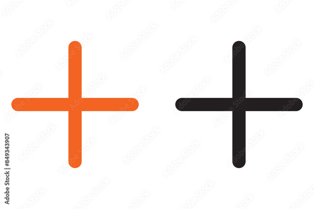 Fototapeta premium Plus Icon vector isolated on white background. Add plus icon. Addition sign. Medical Plus icon