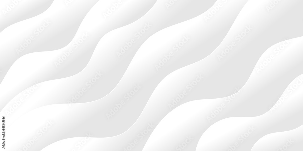 Obraz premium Abstract white and light gray wave modern soft luxury texture with smooth and clean vector subtle background illustration. 
