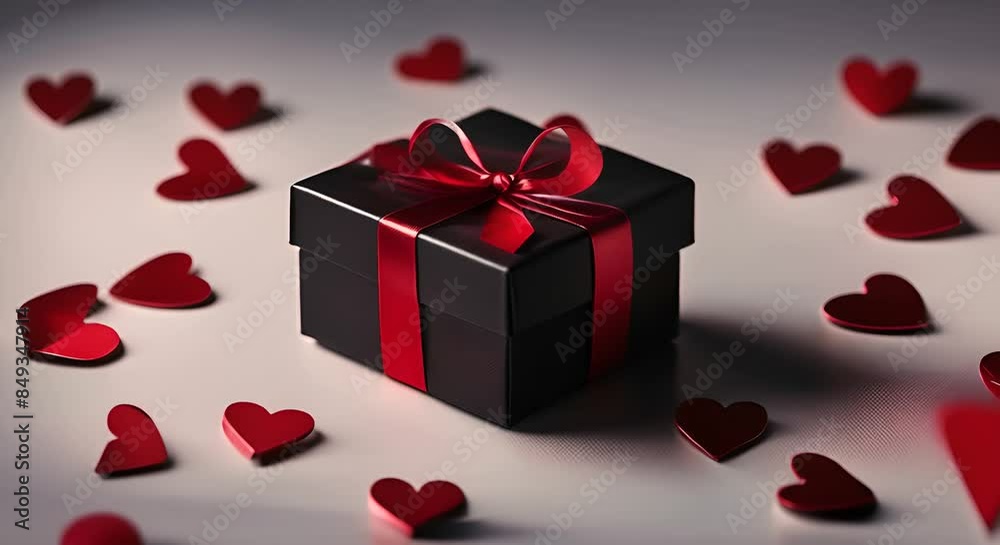 Gift box with hearts. Gift box with hearts.
