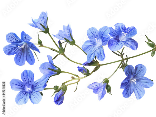 png blue flowers cutout isolated on transparent background