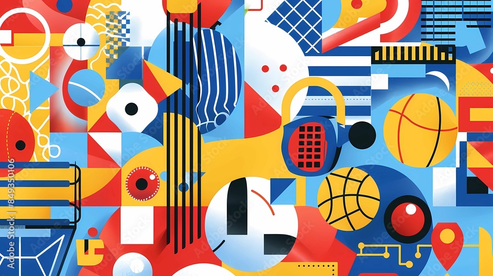 Abstract background of a brutalist geometric shapes and grids, Generative AI illustrations. Abstract background of a brutalist geometric shapes and grids, Generative AI illustrations.