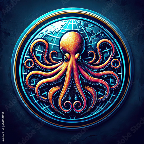 octopus logo and symbol for world ocean day