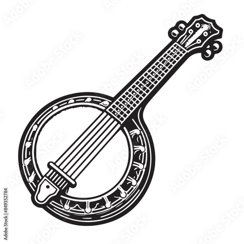 banjo logo icon design template vector..