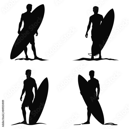 silhouette of a surfer