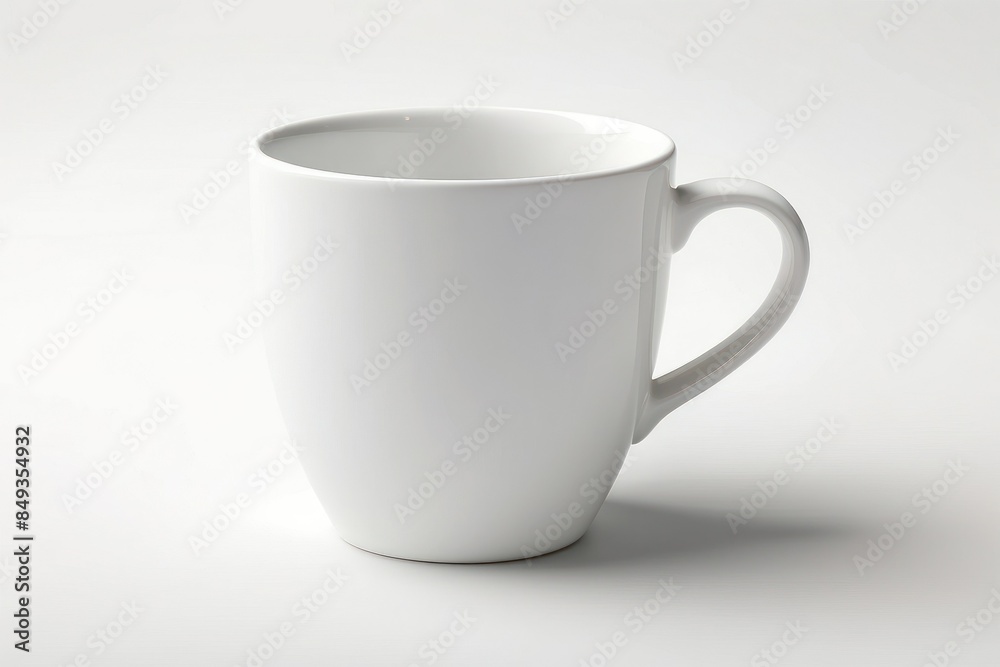 Simple White Mug on White Background Simple White Mug on White Background