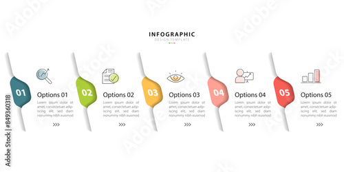 Timeline Creator infographic template. 5 Step timeline journey, calendar Flat simple infographics design template. presentation graph. Business concept with 5 options, gantt vector illustration.