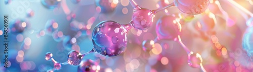 Wallpaper Mural Abstract colorful molecular structure with glowing bubbles, perfect for science and technology backgrounds or futuristic presentations. Torontodigital.ca