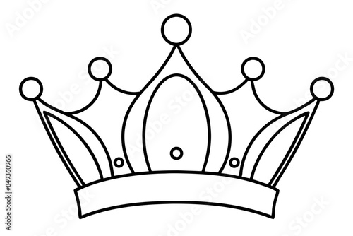 royal crown outline vector illustration