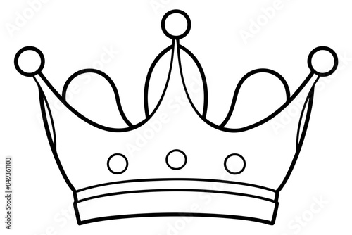 royal crown outline vector illustration