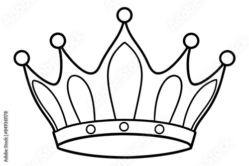 royal crown outline vector illustration