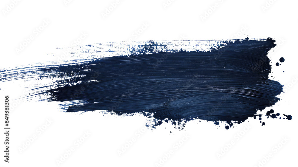 Fototapeta premium Blue ink brush stroke on a transparent background