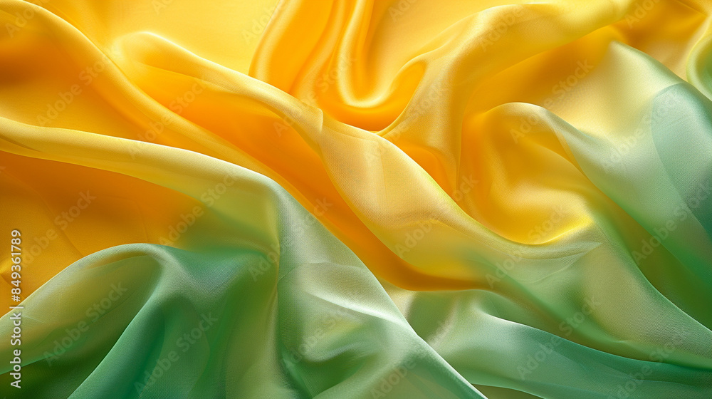 Fototapeta premium Yellow and Green silk background 