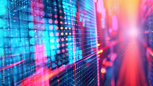 Wallpaper Mural Abstract digital data visualization background with vibrant colors representing technology, analytics, and information flow. Torontodigital.ca